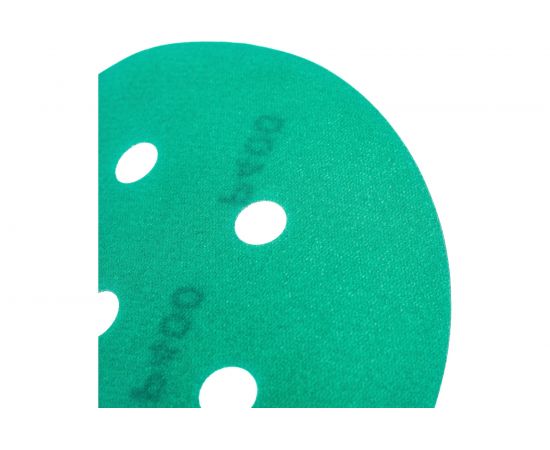 Круг шлифовальный на липучке - зелёный 125 мм, 5 шт, P400 FASTER TOOLS 8547 – изображение 3