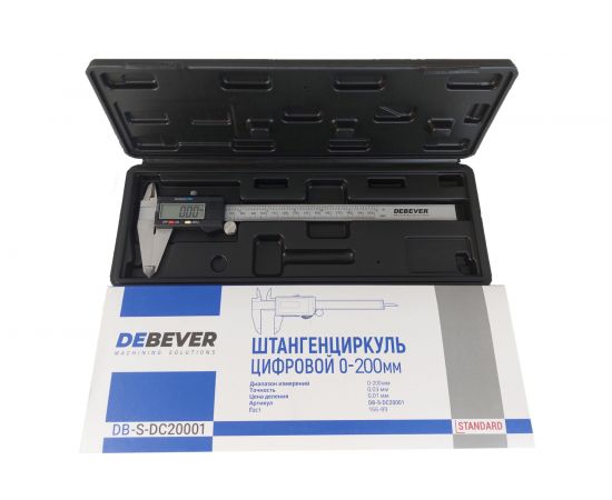 Цифровой штангенциркуль DeBever 0-200 мм, 0.01 мм DB-S-DC20001 – изображение 3