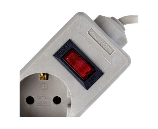 Сетевой фильтр ExeGate SP-5-5G 5 евро с заземление, 5м, защита от перегрева, выключатель с подсветкой, серый 221189 – изображение 3