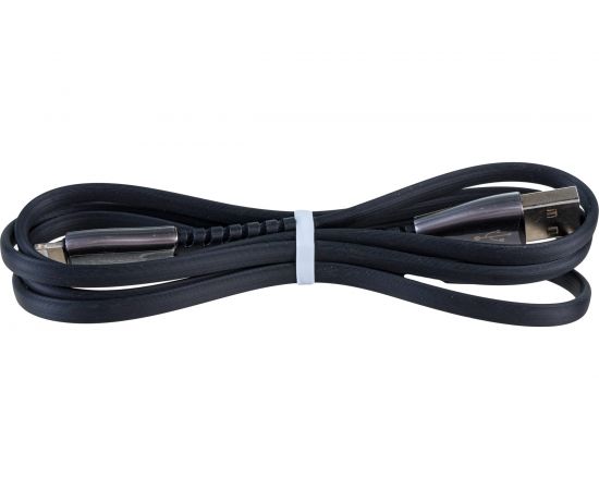 USB-кабель HOCO, AM-8pin Lightning 1.2 метра, 2.4A, плоский, ПВХ, чёрный 23753-U58iBK – изображение 3