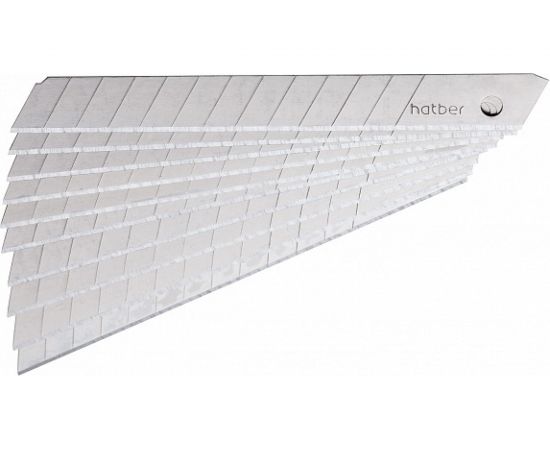 Лезвия для канцелярских ножей Hatber 9мм, 10 шт, в пластиковом боксе 060168 – изображение 3
