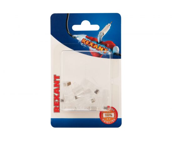 Сетевой разъем LAN на кабель REXANT штекер RJ-45 (8Р8С) под обжим, категория 6, 10шт 06-0085-A10 – изображение 5