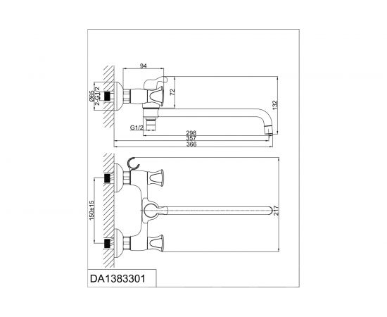 Смеситель для ванны D&K DA1383301 – изображение 6