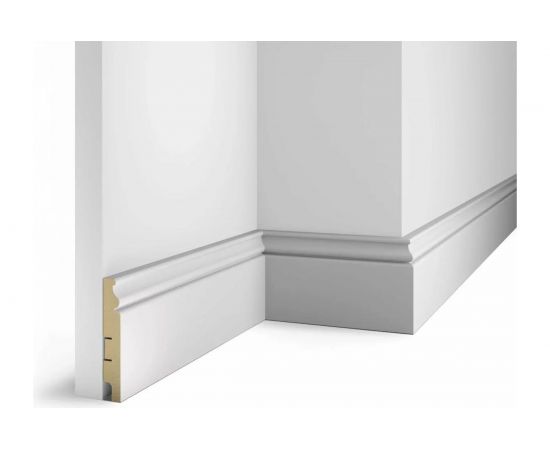 Плинтус COSCA DECOR AP10 под покраску, белый, 100x16x2400 мм, МДФ, с пазом СПБ095913 