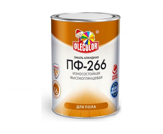 Эмаль для пола OLECOLOR ПФ-266 красно-коричневый, 5 кг 4300002477 