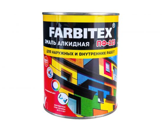 Алкидная эмаль FARBITEX ПФ-115 (хаки; 0.8 кг) 4300006009 