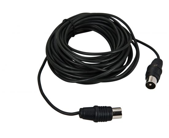 Антенный кабель удлинитель REXANT ТВ штекер - штекер 1,5 метра, черный 17-5021 