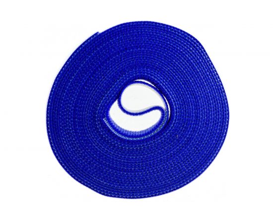 Лента (липучка) в рулоне Hyperline WASNR-5x16-BL ширина 16 мм, длина 5 м, синяя 401609 