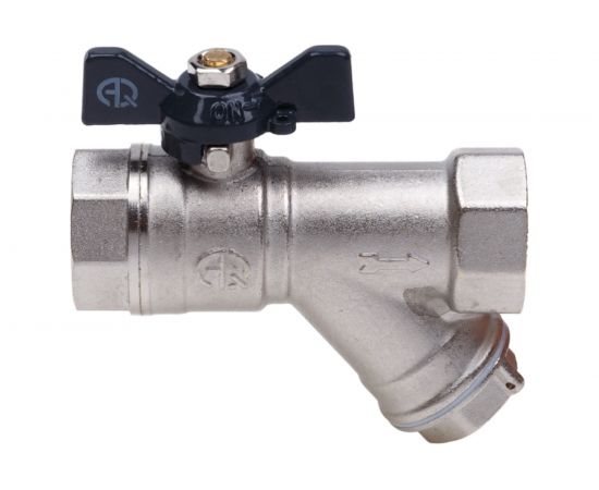 Шаровой кран AQUALINK вн-вн 3/4 Vs B с фильтром, бабочка 1162 