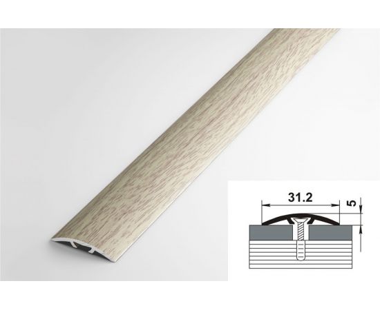 Порог прямой скрытый алюминиевый (31.2 мм; 0.9 м; декоративный; дуб беленый) Лука 00000002823 – изображение 2