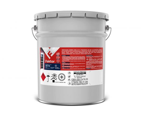 Эмаль ЯРОСЛАВСКИЕ КРАСКИ FAKTOR ПФ-115 белая, барабан 20 кг 214711 – изображение 2