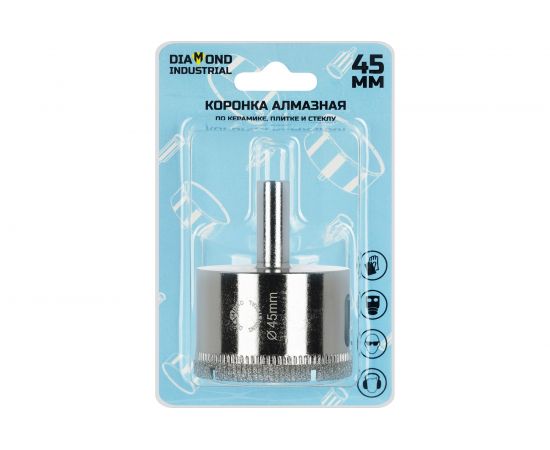 Коронка алмазная по керамике, плитке и стеклу 45 мм Diamond Industrial DIDCBC045 – изображение 2