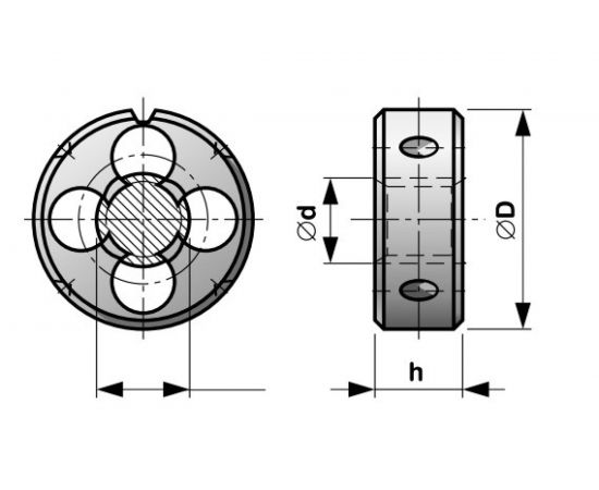 Плашка Bucovice Tools UNF 3/4" -16 115CrV3 45x14мм 216340 – изображение 2