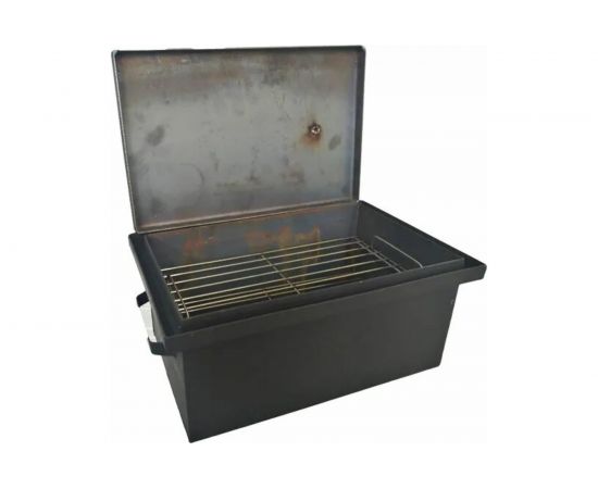 Коптильня с гидрозатвором Петромаш сталь 3 мм, двухъярусная с поддоном, 50x27x25 см 60499 – изображение 2