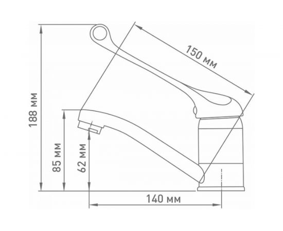 Смеситель Klip 815 локтевой, излив 150 мм, кер. картридж 40 мм без подводки тов-205565 – изображение 2