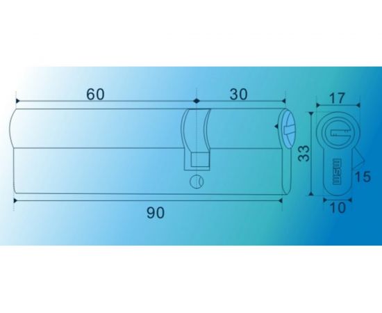 Цилиндровый механизм MSM перф. ключ-ключ, C 90 мм 60/30 РВ 7596 – изображение 2