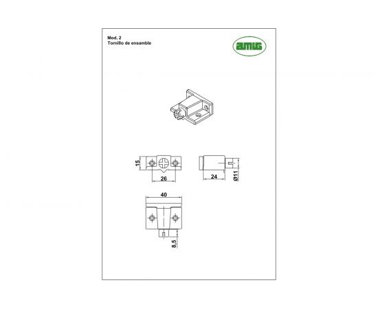 Мебельная стяжка Amig покрытие латунь, 50/500 2-40x23 – изображение 2
