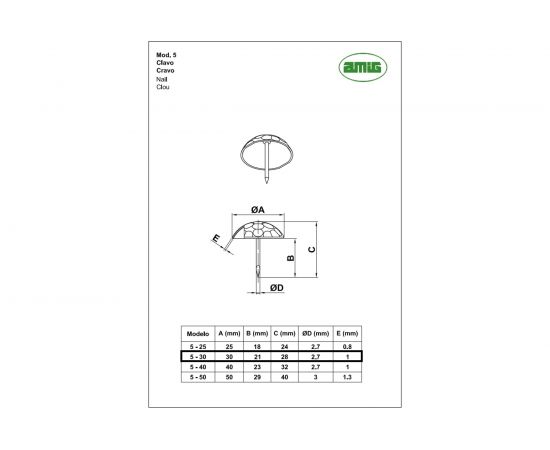 Декоративный гвоздь Amig черный 30 мм 5-30 – изображение 2