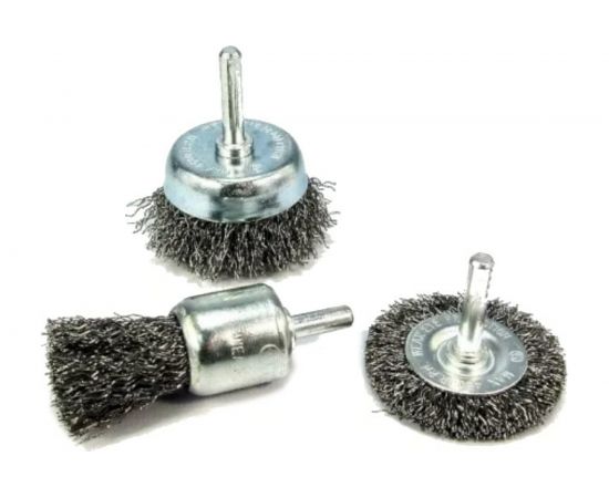 Набор щеток проволочных для дрели 3 шт, 1/4"" INTERTOOL BT-0300 – изображение 2