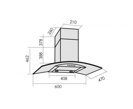 Кухонная вытяжка MBS RUTA 160 GLASS 4333 – изображение 2