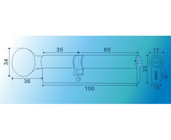 Цилиндровый механизм MSM перф. ключ-вертушка, CW 100 мм 35в/65 SN 7588 – изображение 2