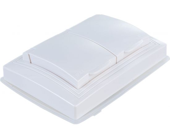 Розетка IEK KVARTA 2ая с з/к с з/ш РСбш12-3-КБ-44 16А IP44 бел. KV-R26-16-44-K01 – изображение 3