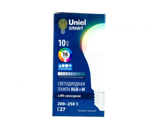 Светодиодная лампа Uniel LED-A60-10W/RGB/E27/REG PLS21WH с ИК сенсором UL-00006530 – изображение 4