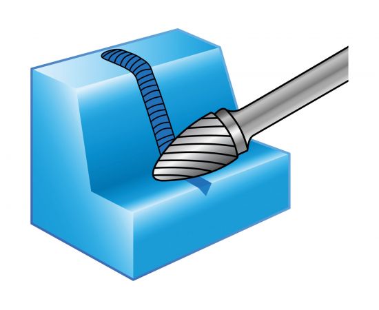 Борфреза твердосплавная NORGAU форма F (12x25 мм; хвостовик 6 мм) 077130320 – изображение 5