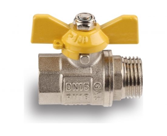 Шаровой кран для газа AQUALINK 3/4 вн-нар бабочка 7110 – изображение 6