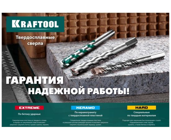 Сверло по керамограниту KRAFTOOL Keramo 12x160 мм 29175-160-12 – изображение 6