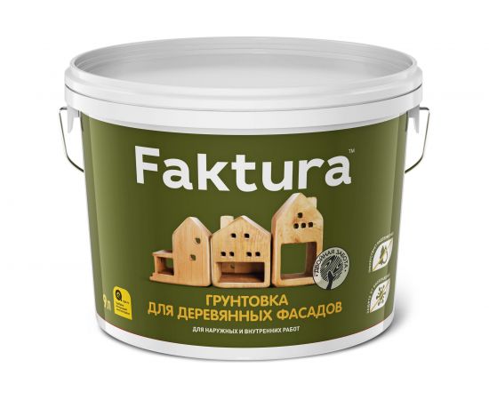 Антисептическая грунтовка для деревянных фасадов FAKTURA ведро 9 л О02706 