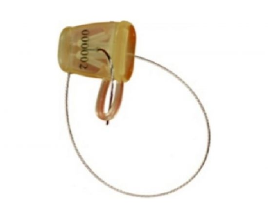 Пластиковая номерная пломба c проволокой Пломба.Ру Цвет желтый 100 шт. в упаковке КПП-2-2205 