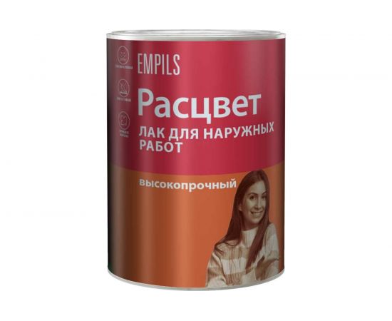 Алкидный лак Расцвет для наружных работ, 0.8 кг 6428 