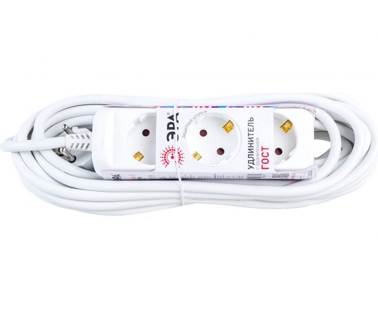 Электрический удлинитель ЭРА U3e10m3x1,5 с заземлением 3 розетки 10м ПВС 3x1,5мм2 16А Б0044035 