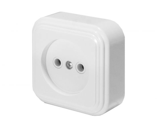 1-местная розетка STEKKER без заземления, PST16-20-20 RA 16-131-Б, пластик АВС, 16А, IP20, белый 39687 