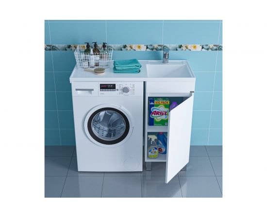 СаНта Тумба под умывальник над стиральной машиной напольная Марс 38 под умывальник Лидер 1000 700221 – изображение 2
