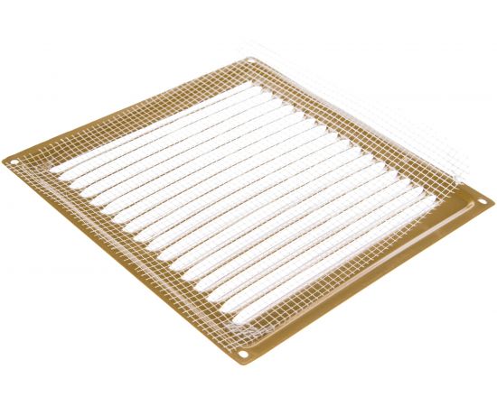 Решётка металлическая с сеткой (золотая; 200x200 мм) Эвент ВРС – изображение 2