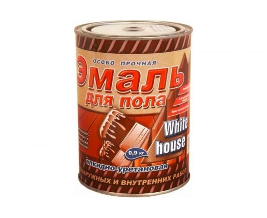 Алкидно-уретановая эмаль для пола White House (золотисто-коричневая; 0.9 кг) 15318 – изображение 2