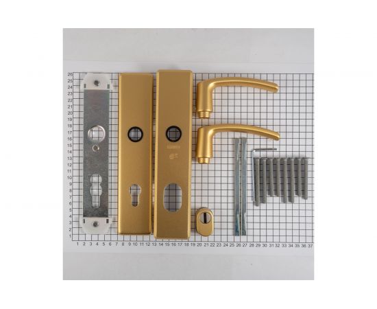Бронированный гарнитур ABUS KLZS 714 F3 цвет латуни PZ72 ручка/ручка Class ES 1 64490 – изображение 3