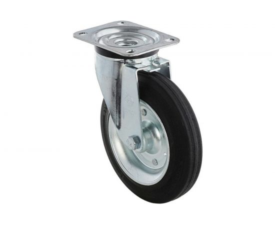 Колесо поворотное с панелью (200 мм; 230 кг; черная резина/сталь; роликовый подшипник) Tellure rota 53344 – изображение 3