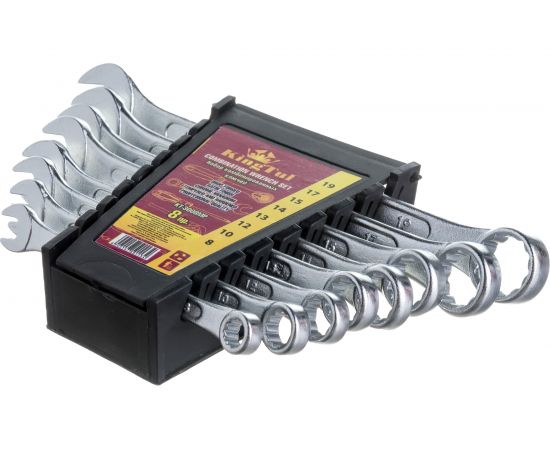 Набор комбинированных ключей KINGTUL 8пр. в пласт. держателе 3641 KT-3008MP – изображение 3