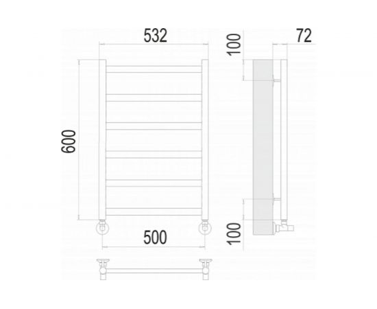 Полотенцесушитель Terminus Аврора П6 500x600 4670078529893 – изображение 3