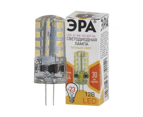 Светодиодная лампа ЭРА LED JC-3W-12V-827-G4, капсула, теплый Б0033193 – изображение 3