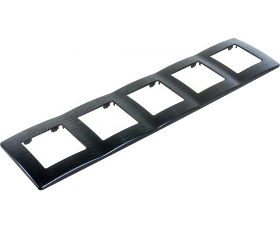 Рамка для розеток и выключателей ЭРА Серия 12 12510506 на 5 постов, Сатин, черный Б0052544 – изображение 3