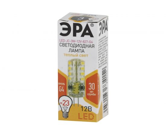 Светодиодная лампа ЭРА LED JC-3W-12V-827-G4, капсула, теплый Б0033193 – изображение 4