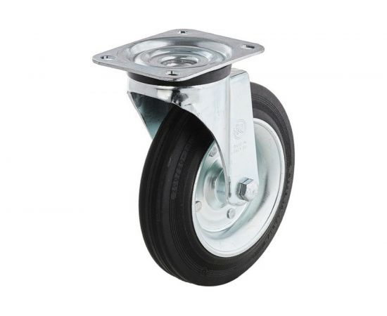 Колесо поворотное с панелью (200 мм; 230 кг; черная резина/сталь; роликовый подшипник) Tellure rota 53344 – изображение 4