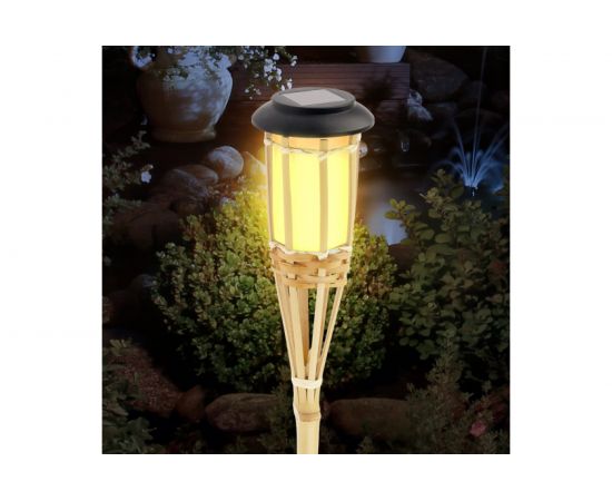 Садовый светильник ЭРА ERASF22-24 Факел бамбук, на солнечной батарее, 56 см, Б0053382 – изображение 4