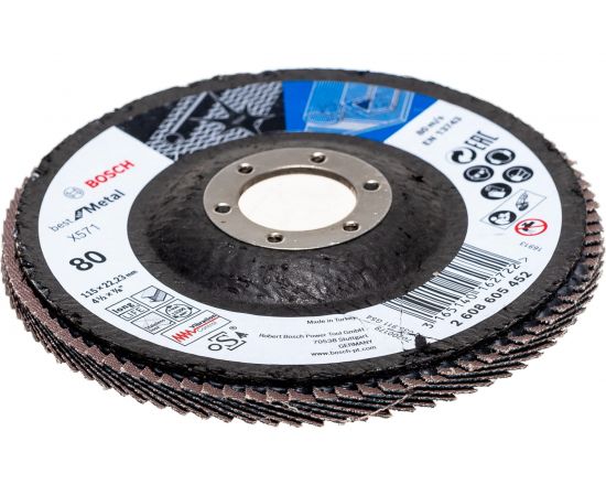 Круг лепестковый Best for Metal для УШМ (115 мм; К80) Bosch 2608605452 – изображение 4