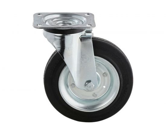 Колесо поворотное с панелью (200 мм; 230 кг; черная резина/сталь; роликовый подшипник) Tellure rota 53344 – изображение 5