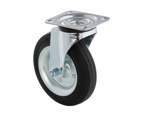 Колесо поворотное с панелью (200 мм; 230 кг; черная резина/сталь; роликовый подшипник) Tellure rota 53344 – изображение 6